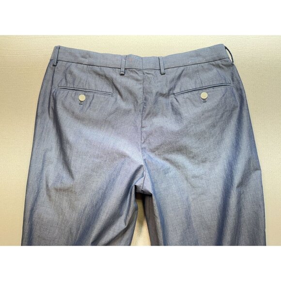 Express Photographer Men's Flat Front Dress Pants Size 34/32 Blue Lightweight - Picture 9 of 11
